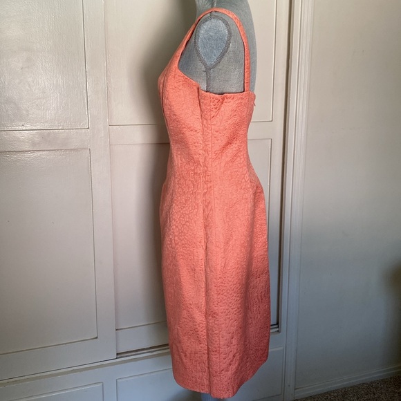 OSCAR DE LA RENTA VINTAGE CORAL SLEEVELESS COCKTAIL DRESS SIZE 12🌟LIKE NEW🌟 - Picture 4 of 14